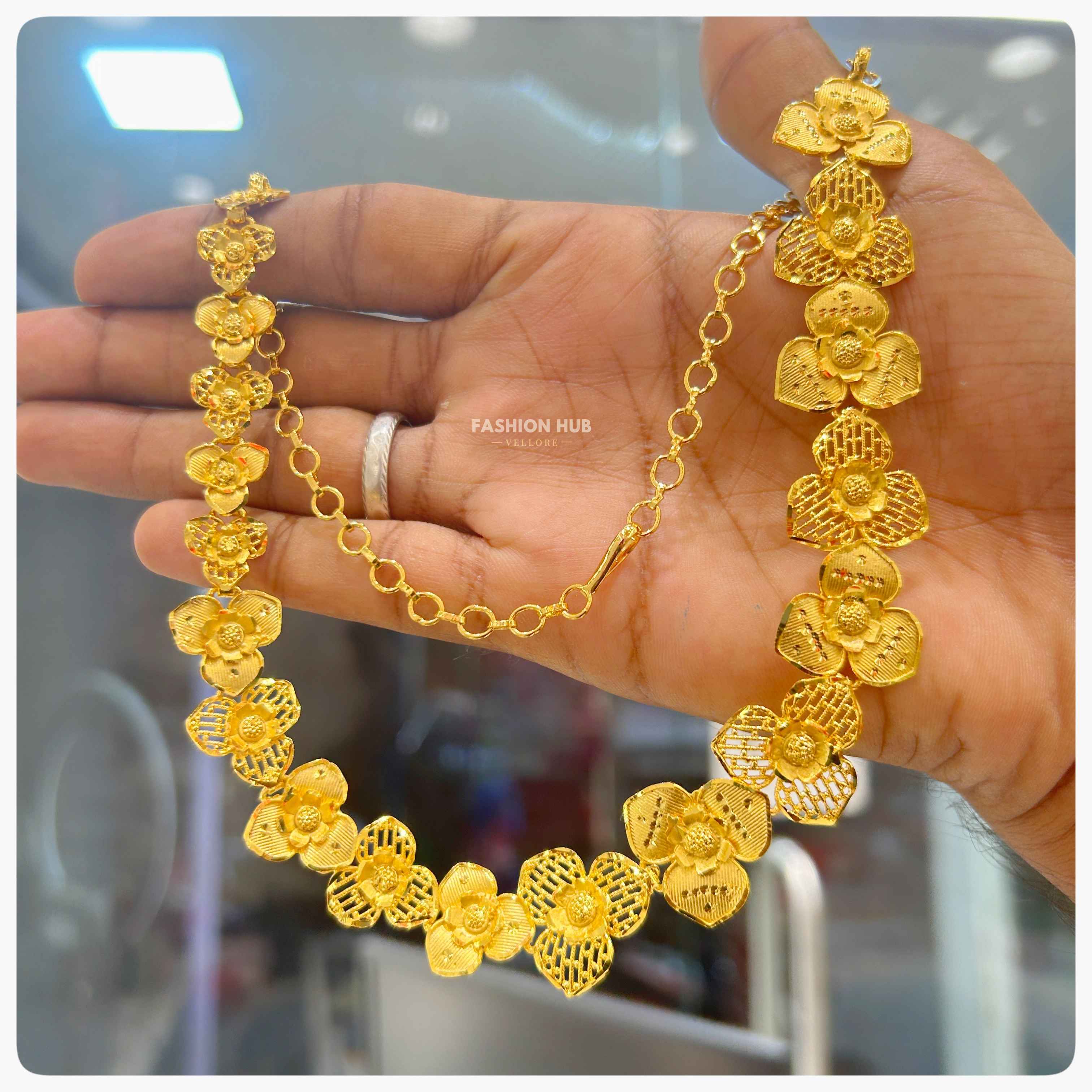 Haar Avalakki Chain Designs CKMN148 New Line Pavalam Gold Chain